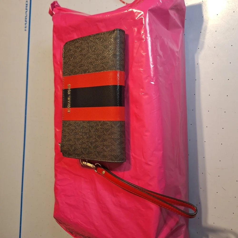 Michael Kors Black and Red Wristlet - Picture 1 of 8